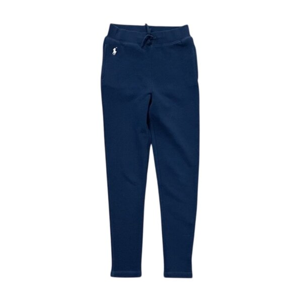Polo Ralph Lauren Navy Blue French Terry Leggings Pants Girls Size Small 7 - Picture 1 of 12